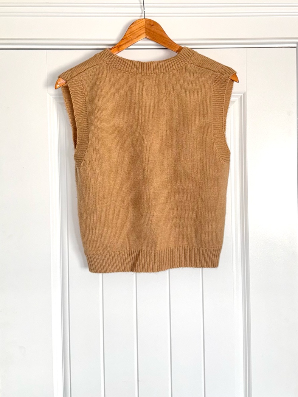 SHEIN Tan V-Neck Knit Sweater Vest - Picture 2 of 6